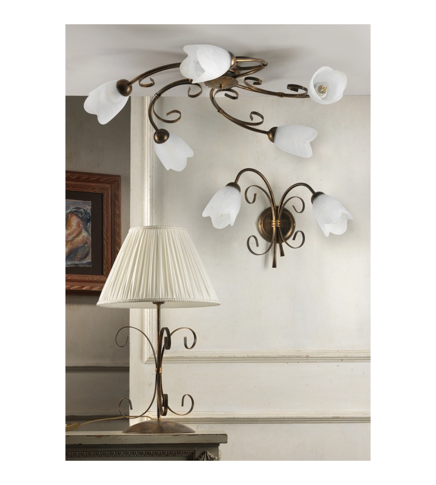 APPLIQUE 2 LUCI ONLI "ODINO" BRONZO E14